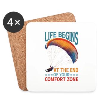 Life Begins At The End Of Your Comfort Zone 21 - Coasters (set of 4) - white - Front