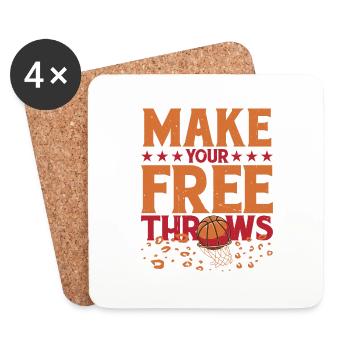 Make Your Free Throws 5 - Untersetzer (4er-Set) - Weiß - Vorne