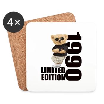 Limited Edition 1990 Bär Bären Geburtstag 1990 - Untersetzer (4er-Set) - Weiß - Vorne