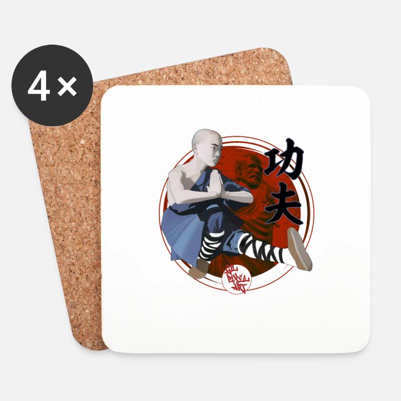 Shaolin Kung Fu - Untersetzer (4er-Set) - Weiß