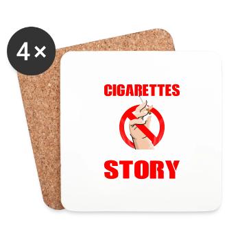 Les cigarettes ne font plus partie de mon histoire Healthy Quit - Dessous de verre (lot de 4) - blanc - Devant