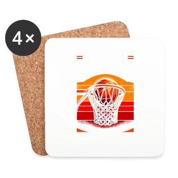 Grand-père basketteur panier panier grand-père - Dessous de verre (lot de 4) - blanc - Devant