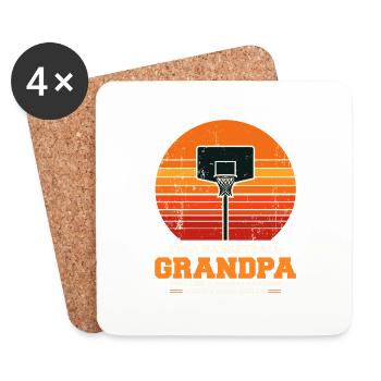 Grand-père basketteur panier panier grand-père - Dessous de verre (lot de 4) - blanc - Devant