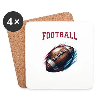 Grand-père joueur de football américain footballeur - Dessous de verre (lot de 4) - blanc - Devant