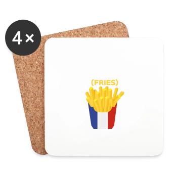 Conversation en frites : la langue d’un gourmand - Dessous de verre (lot de 4) - blanc - Devant