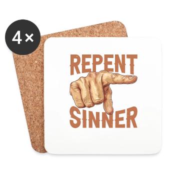 Repent Sinner 29 - Coasters (set of 4) - white - Front