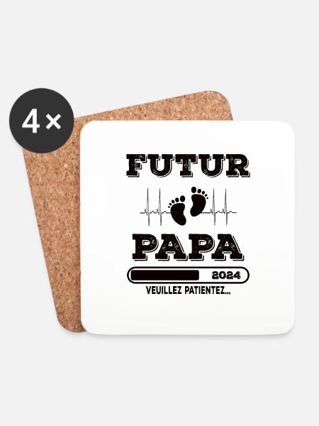Man Soon to Dad Announcement, Dad Future Gift - Coasters (set of 4) - white