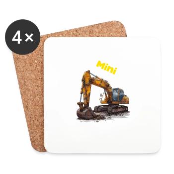 Bagger Bauleiter Bauherr Kinder Lustig - Untersetzer (4er-Set) - Weiß - Vorne