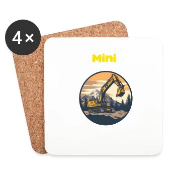 Bagger Bauleiter Bauherr Kinder Lustig - Untersetzer (4er-Set) - Weiß - Vorne