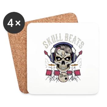 SKULL BEATS - Coasters (set of 4) - white - Front