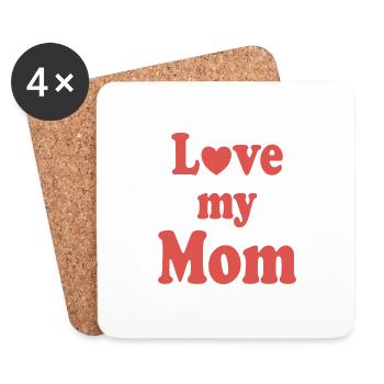 Love my Mom - Untersetzer (4er-Set) - Weiß - Vorne