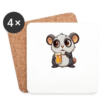 Lecker Bierchen Sad Hamster Meme Bier Mallorca - Untersetzer (4er-Set) - Weiß - Vorne