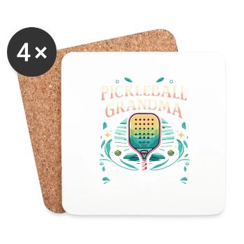 Oma Pickleball Player Pickle Ball Paddle - Untersetzer (4er-Set) - Weiß - Vorne