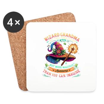 Sorcier Grand-mère Petit-enfant Grand-mère - Dessous de verre (lot de 4) - blanc - Devant