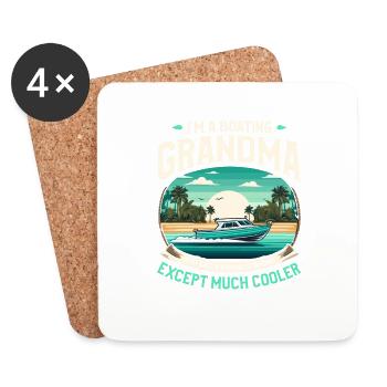 Grandma Boating Sailing Captain Sailboat Boat - Coasters (set of 4) - white - Front