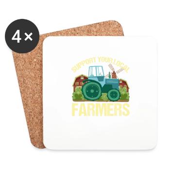 Support your local farmers - Coasters (set of 4) - white - Front