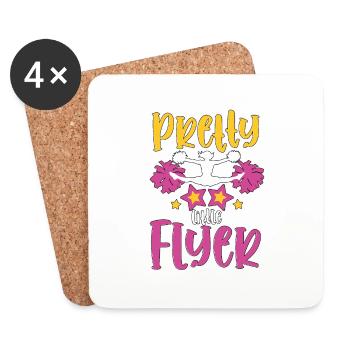 Pretty Little Flyer Cheerleading Cheerleader - Untersetzer (4er-Set) - Weiß - Vorne