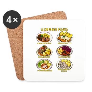 GERMAN FOOD - Untersetzer (4er-Set) - Weiß - Vorne