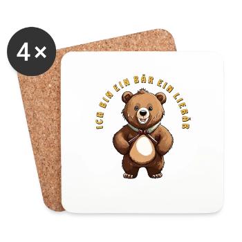 JE SUIS UN OURS, UN CHÉRI - Dessous de verre (lot de 4) - blanc - Devant