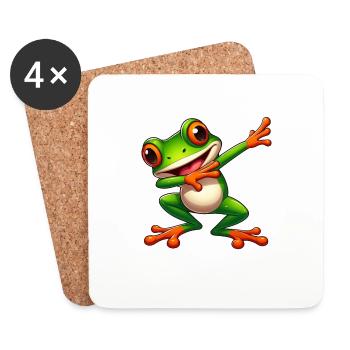 Cool Frog Dabbing Toad Style - Coasters (set of 4) - white - Front