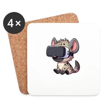 Hyena VR Gamer Virtual Reality Gamer - Coasters (set of 4) - white - Front