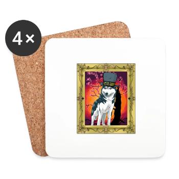Loups-garous médiévaux de la Wehrwolf Loups loups Loups - Dessous de verre (lot de 4) - blanc - Devant