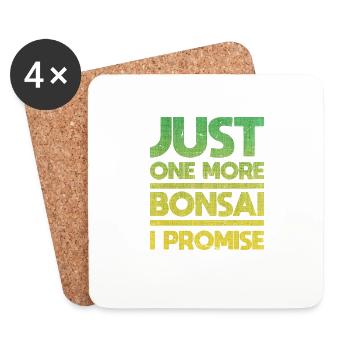 Just one more bonsai, I promise - Coasters (set of 4) - white - Front
