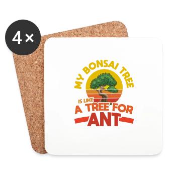 Mon bonsaï est comme un arbre pour fourmis - Dessous de verre (lot de 4) - blanc - Devant