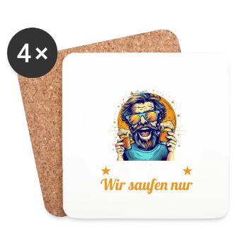 der Hässliche heiratet JGA Junggesellenabschied - Untersetzer (4er-Set) - Weiß - Vorne
