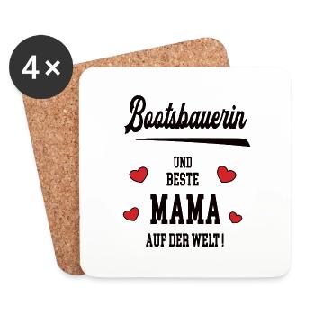 Beste Mama Bootsbauerin Muttertag Geburtstag Mami - Untersetzer (4er-Set) - Weiß - Vorne