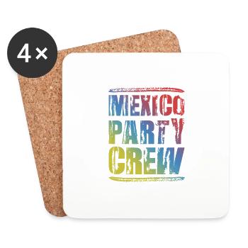 Mexico Party Crew Colorful - Coasters (set of 4) - white - Front