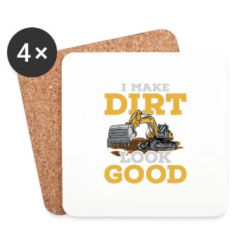 I Make Dirt Look Good Excavator - Untersetzer (4er-Set) - Weiß - Vorne