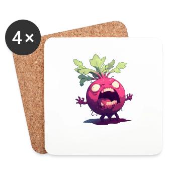 Halloween Rote Bete Tote Beete Tote Bete - Untersetzer (4er-Set) - Weiß - Vorne