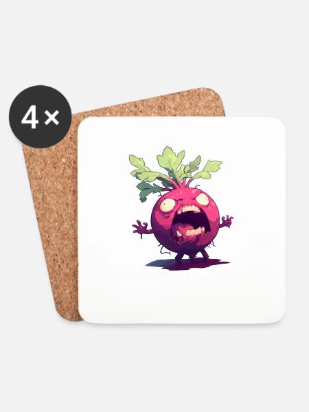 Halloween Rote Bete Tote Beete Tote Bete - Untersetzer (4er-Set) - Weiß