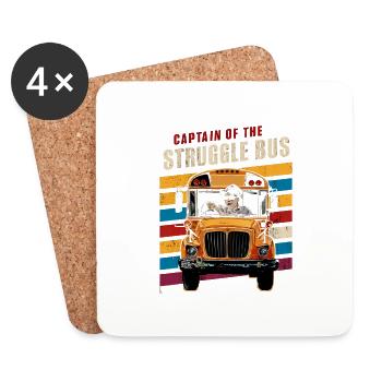 Captain Of The Struggle Bus 30 - Coasters (set of 4) - white - Front
