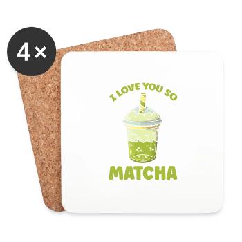 Ich Liebe Dich So Matcha - Untersetzer (4er-Set) - Weiß - Vorne