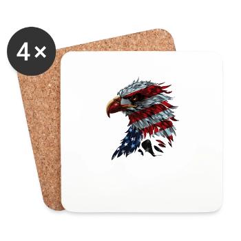 American Flag Freedom Eagle USA Pride 4 - Untersetzer (4er-Set) - Weiß - Vorne