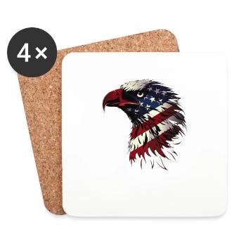 American Flag Freedom Eagle USA Pride 6 - Untersetzer (4er-Set) - Weiß - Vorne