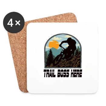 Downhill Mountain Bike Mtb Mountain Bike Biking - Coasters (set of 4) - white - Front