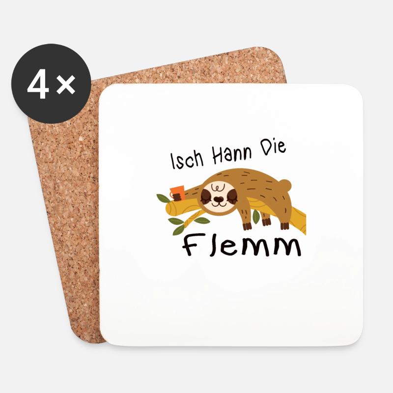 Isch Hann Die Flemm Saarland Saarländer Dialekt - Untersetzer (4er-Set) - Weiß