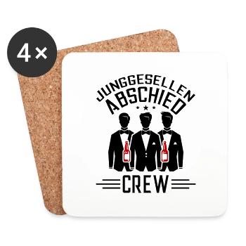 Junggesellen Abschied Crew - Untersetzer (4er-Set) - Weiß - Vorne