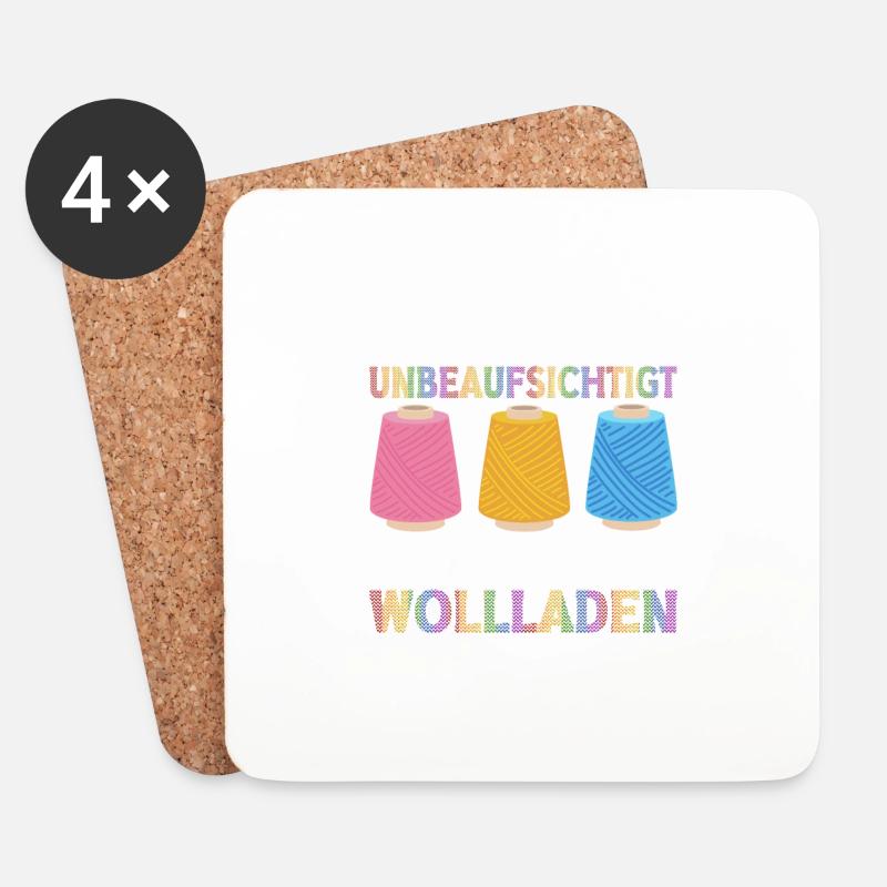 Häkelspruch Strickerei Häkeln Geschenk Oma Mutter - Untersetzer (4er-Set) - Weiß