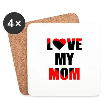 Amour ma maman - Dessous de verre (lot de 4) - blanc - Devant