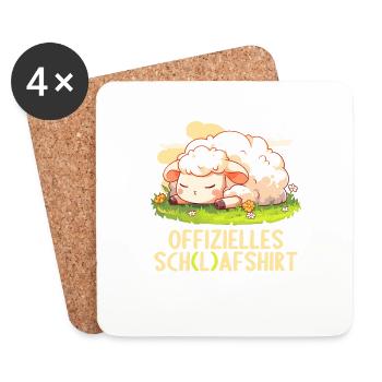 Chemise officielle de mouton Chemise de nuit officielle - Dessous de verre (lot de 4) - blanc - Devant