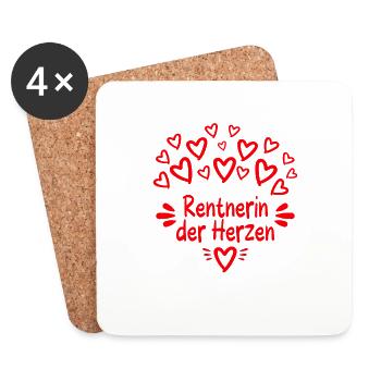 Rentnerin der Herzen - Untersetzer (4er-Set) - Weiß - Vorne