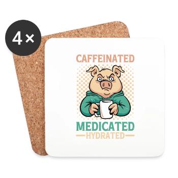 Caféiné Médicamenteux Hydraté - Dessous de verre (lot de 4) - blanc - Devant