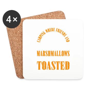 Camping Where Friends and Marshmallows Toast 3 - Untersetzer (4er-Set) - Weiß - Vorne
