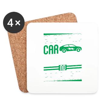 Electric Car No Fuel No Problem EV Driver Electric - Coasters (set of 4) - white - Front