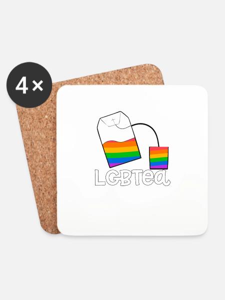 LGBTea Gay Pride Ally LGBT-Bewusstsein - Untersetzer (4er-Set) - Weiß