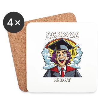 SCHOOL IS OUT - Untersetzer (4er-Set) - Weiß - Vorne